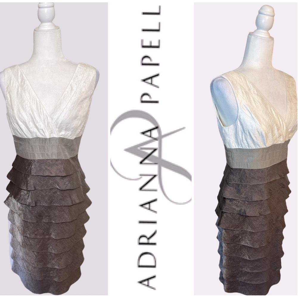 ADRIANNA PAPELL - Formal Dress With Color Block. Back Zipp/Eyelet closure Sz 8